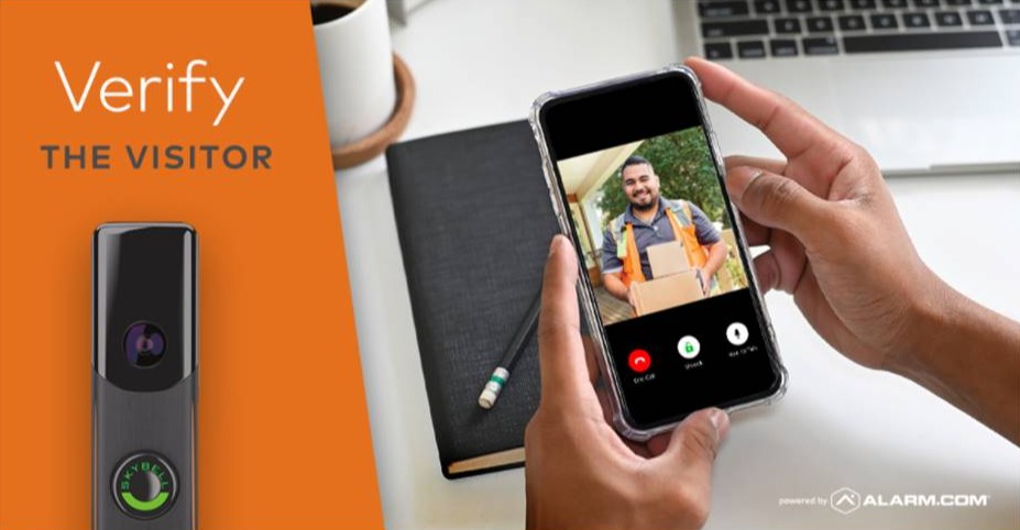 alarm-com doorbell and live video showing on alarm-com app