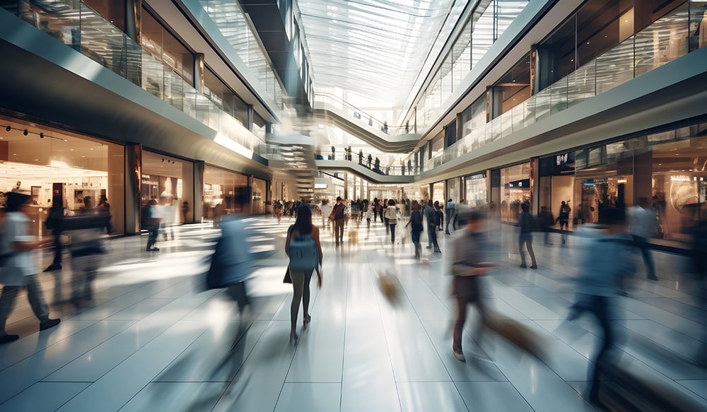 Busy mall with blurred people quickly moving through stores.jpgBusy mall with blurred people quickly moving through stores