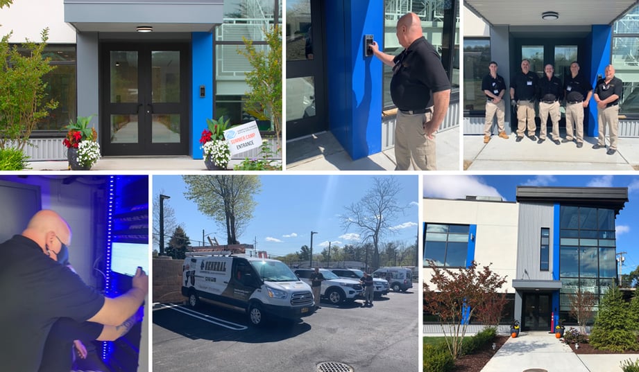 General Security collage of install pictures at the Grenville Boys Club