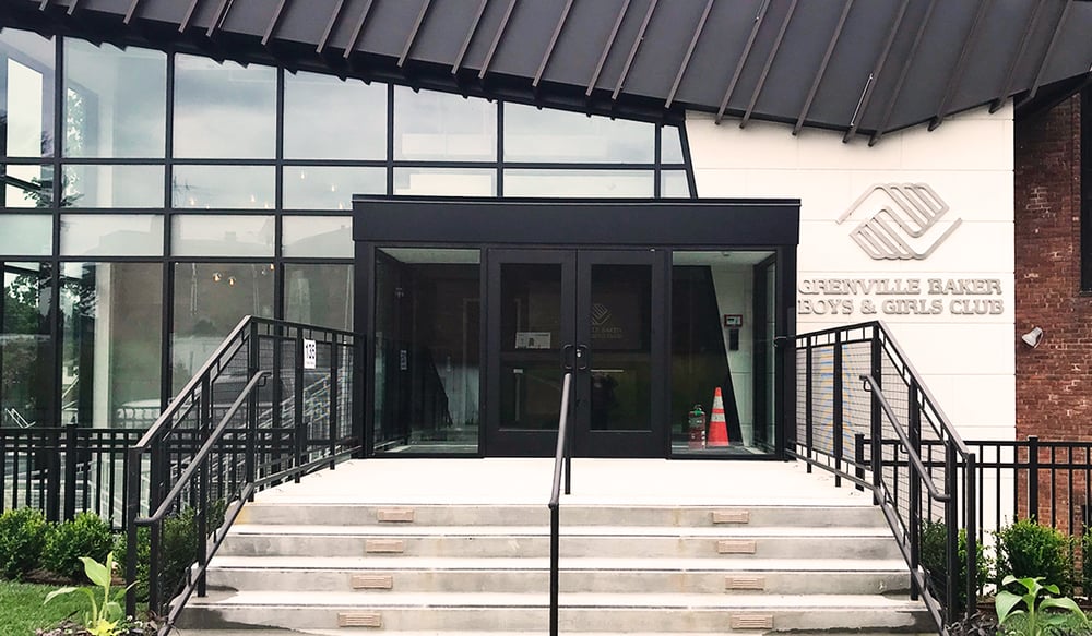 Grenville Baker Boys and Girls Club sidewalk view of front of building